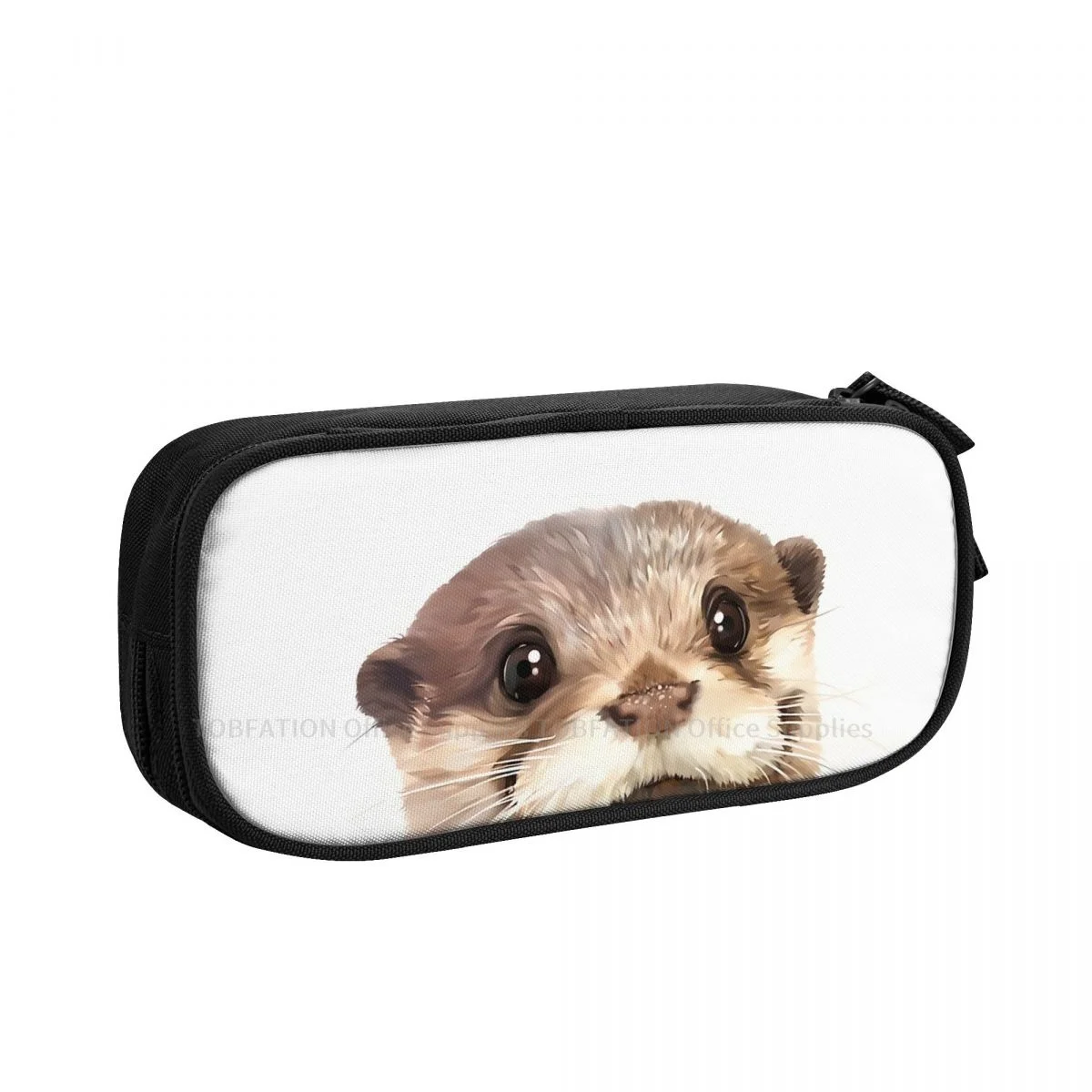 

Cute Face Pencase Otter Pet Lover Pencil Bag Girls Boys Student Stationary Bags Large Capacity Double Zipper