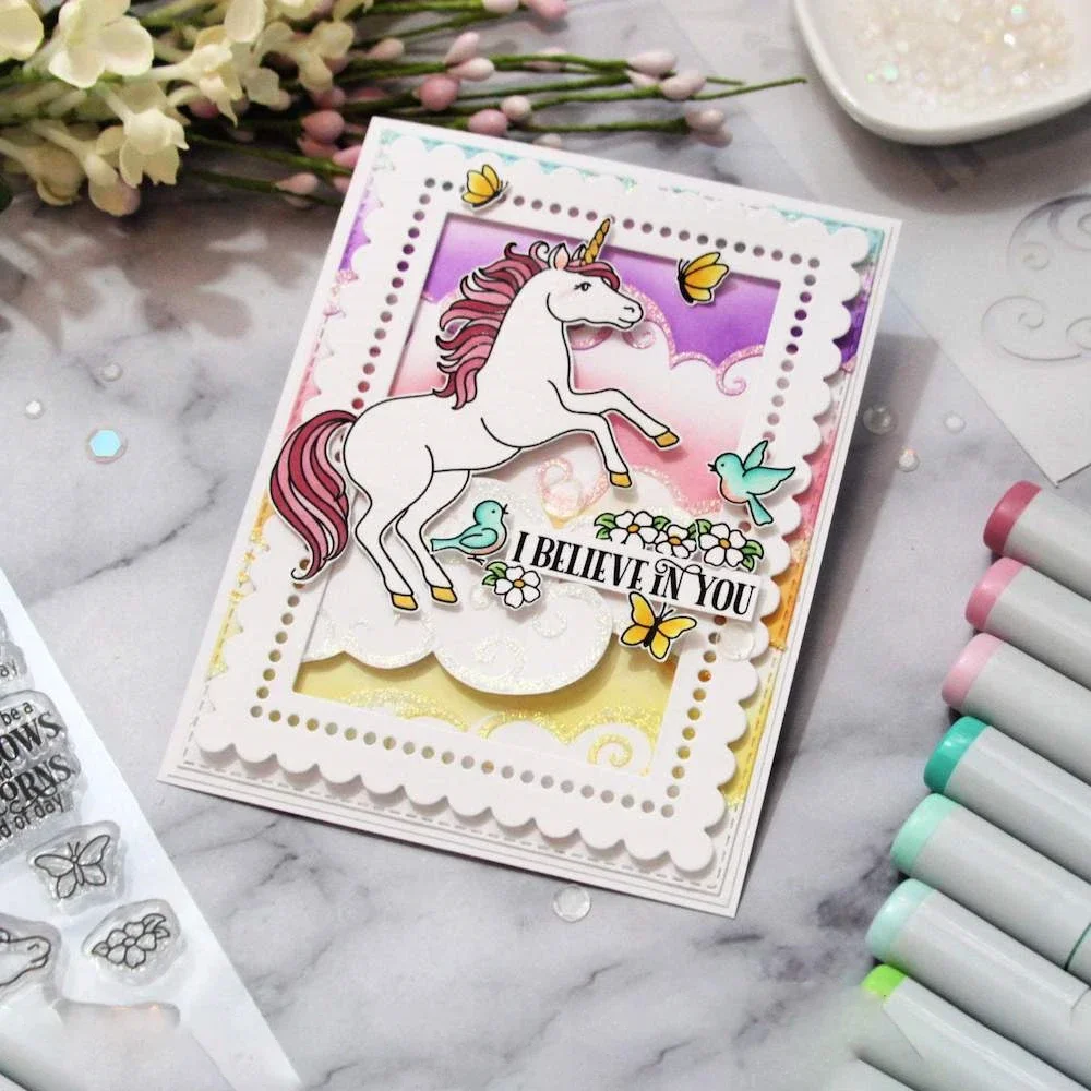 Фото Новые металлические вырубные штампы Miss Ink Stamps RAINBOW SKY 2026 для скрапбукинга, рукоделия, фотоальбомов, трафареты для творчества, ручная работа №2