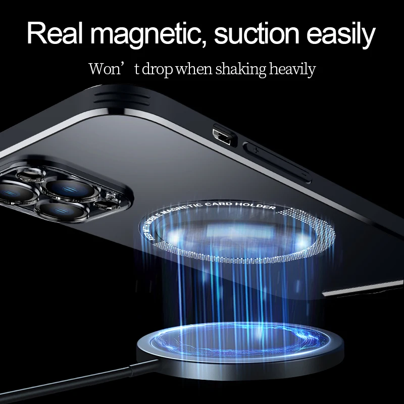 For iPhone 14 Pro Max Phone case Metal Invisible Bracket Holder Back Cover For iPhone 13 Pro 14 Plus For Magsafe Magnetic Case