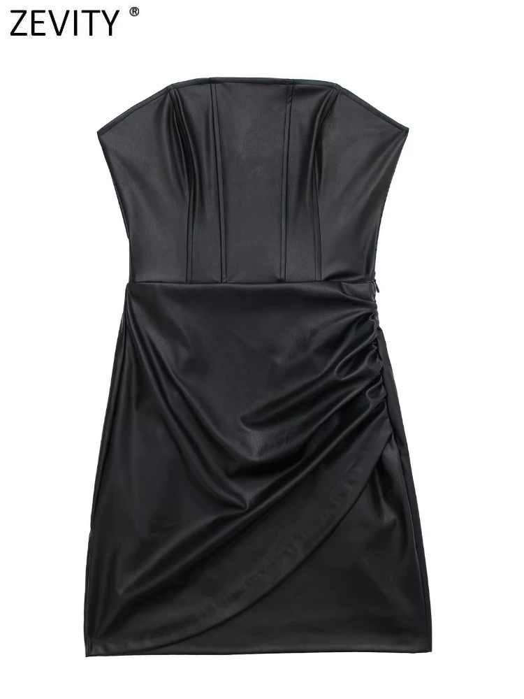 

Zevity женский сексуальный дизайнерский корсет, стильное мини-платье из искусственной кожи, женское Шикарное облегающее вечернее платье с бок...