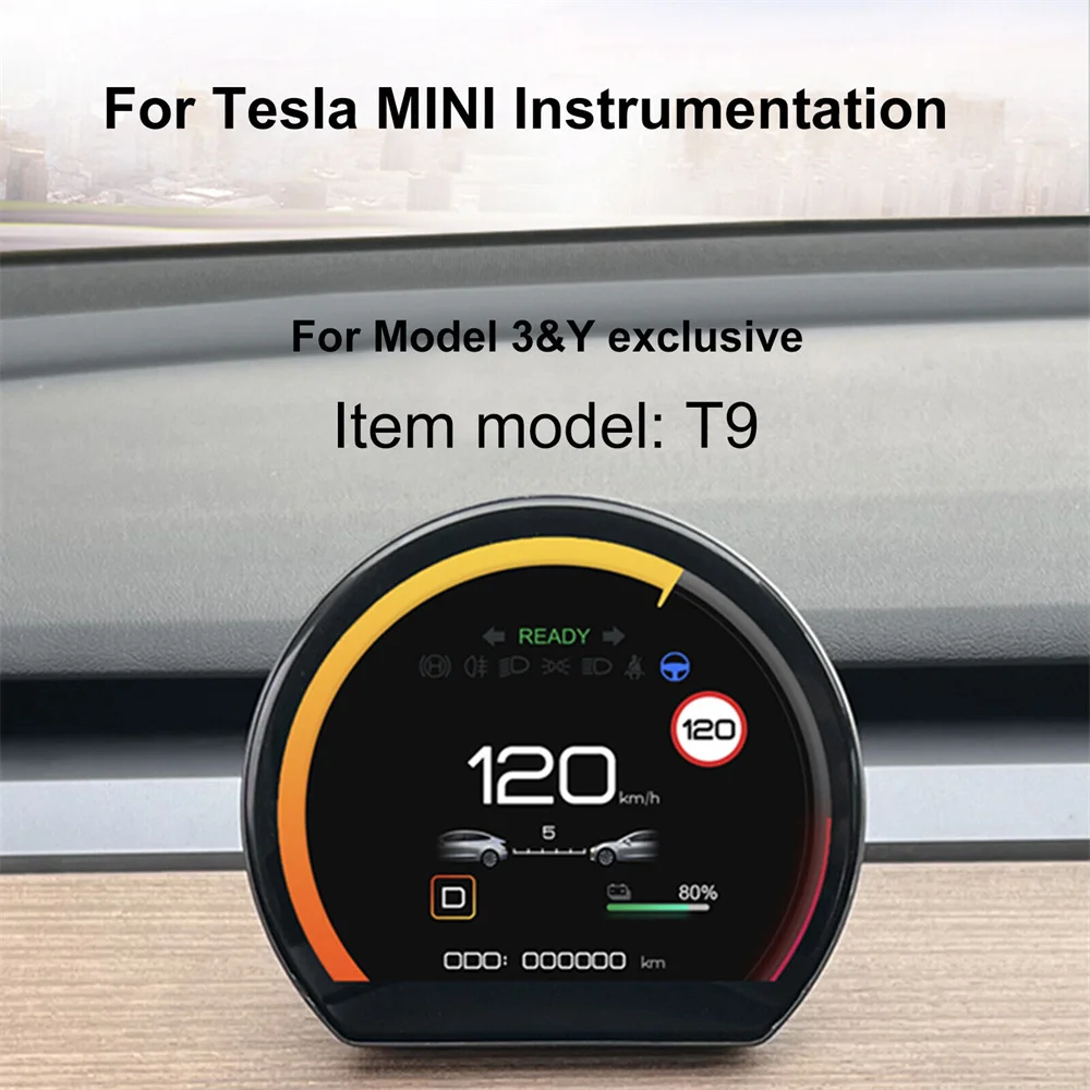Новинка Mini HUD для Tesla Model 3 Y автомобильный измеритель с ЖК-экраном скоростное