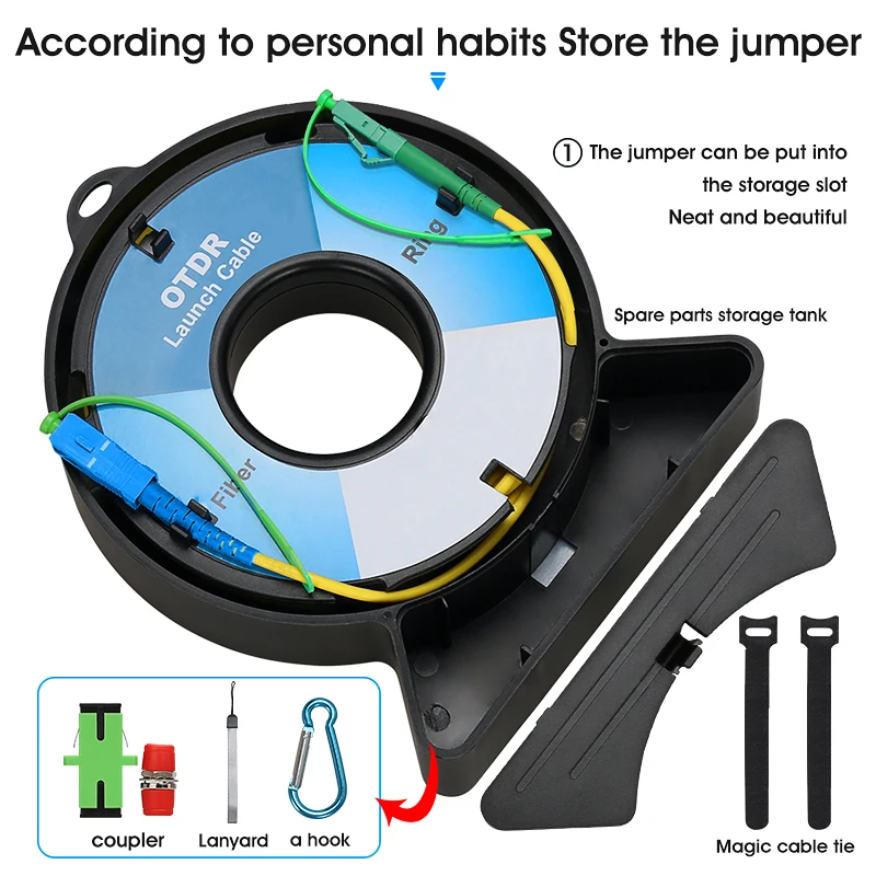 PAYEN SC/FC/ST/LC-UPC/APC OTDR Dead Zone Eliminator,Fiber Rings 1000M Fiber Optic OTDR Launch Cable Box SC/UPC-LC/APC