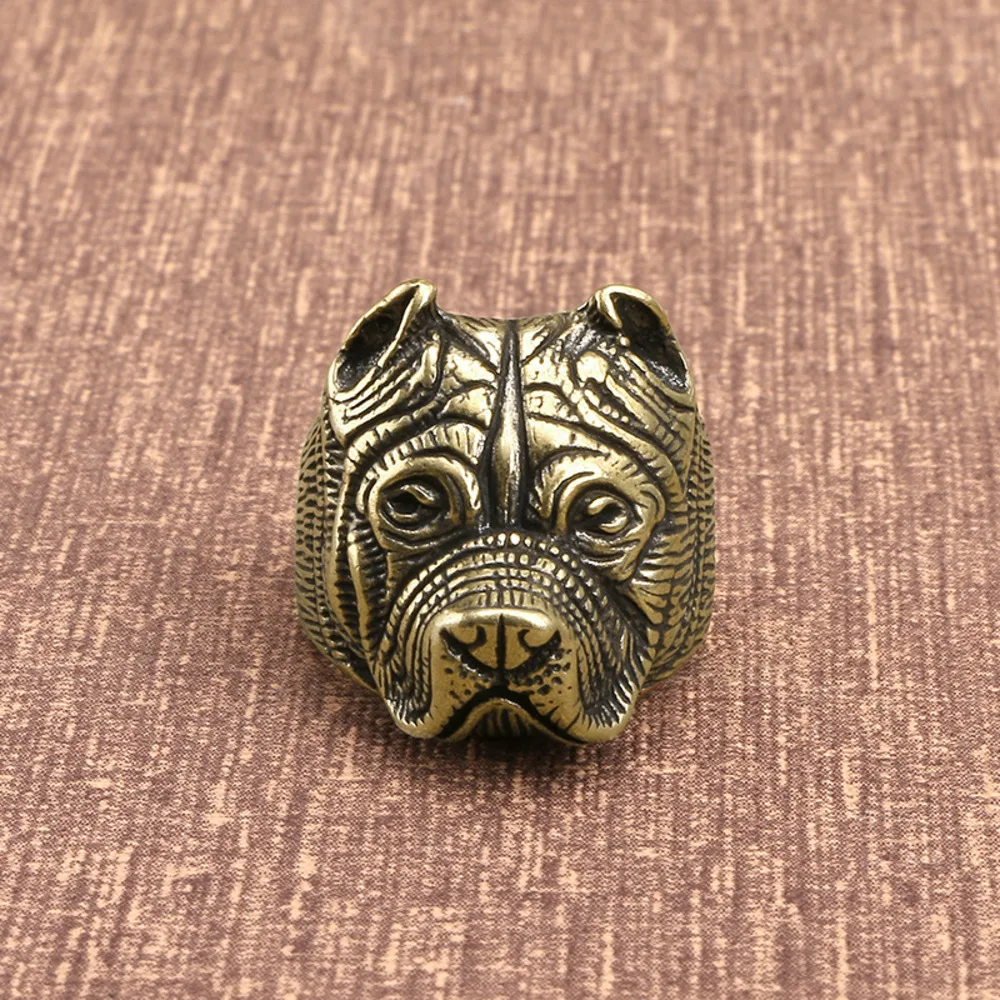 Бульдог с двенадцатью знаками зодиака латунное кольцо