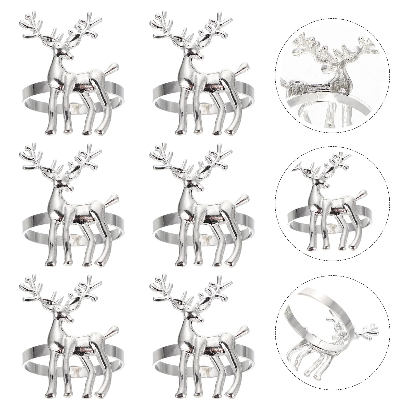 

Napkin Rings Christmas Ringbuckles Holder Holders Table Holiday Party Elk Reindeer Deer Set Alloy Metal Buckle Dinner Serviette