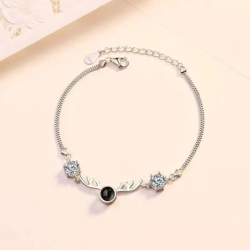 HIYONG Personalized Photo Projection Bracelet Couple Holiday Gift Custom Jewelry Birthday Lover Family Memory Souvenir