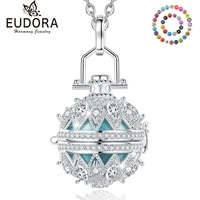 eudora bola de grossesse 18mm crystal cage angel caller necklace pendant baby chime ball fine pregnancy jewelry for women gifts