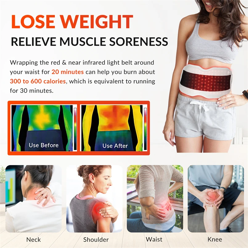 Носимые красные световые ремни с дальним инфракрасным диапазоном 900 нм