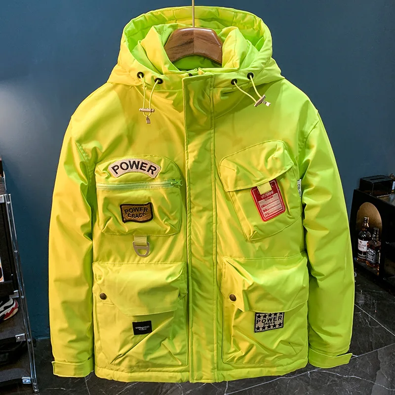 Уличный морозостойкий пуховик мужская зимняя куртка с капюшоном модное