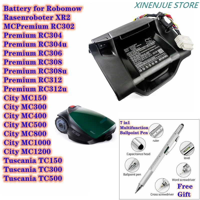 Аккумулятор для газонокосилки 3000 мАч BAT7000B Robomow City MC1000 MC1200 MC150 MC300 MC400 MC500 MC800 RC302 RC304