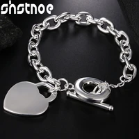 925 sterling silver love heart chain bracelet for women party fashion charm engagement wedding birthday gift jewelry