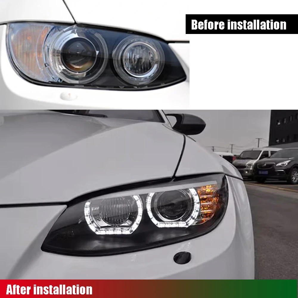 Фото Пара автомобильных фар для BMW E92 E93 320i 325i 330i M3 2010-2013: фара, ДХО, указатель поворота, задний фонарь, линза-проектор Angel Eye №4
