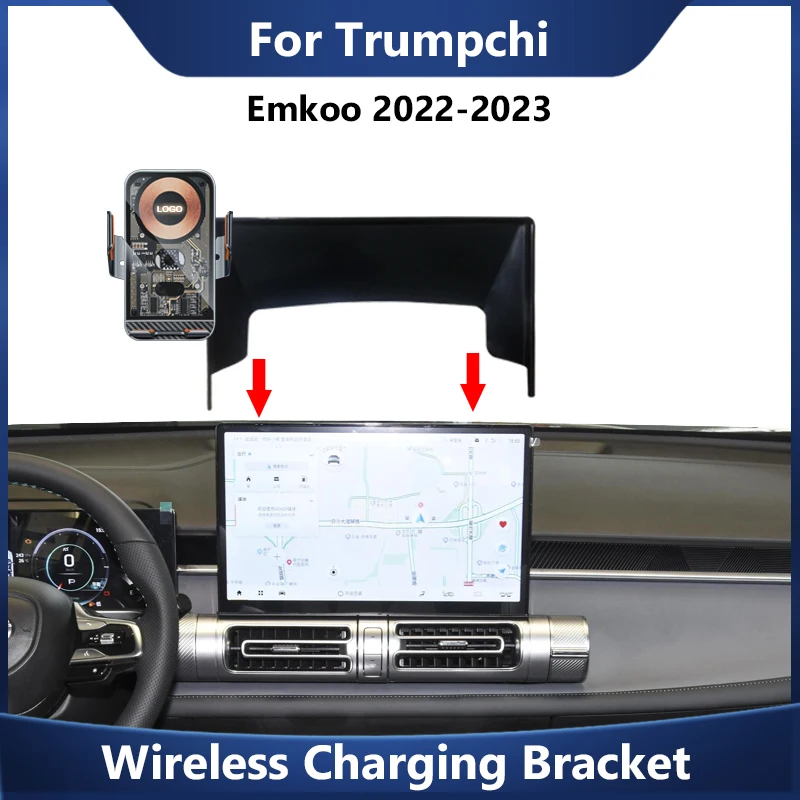 

Car Phone Bracket For Trumpchi Emkoo 2022-2023 Adjustable 360° Rotating QI Wireless Charger Navigation Screen Holder Accessories