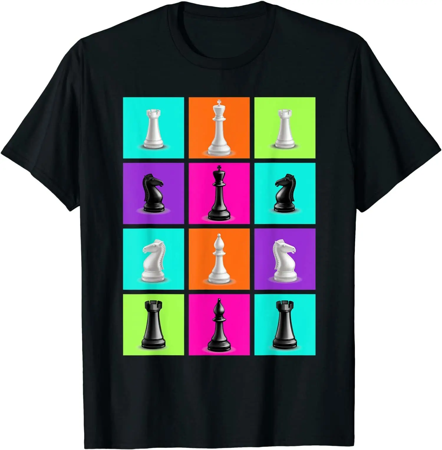 

Retro Colorful Chess Gift Idea Premium O-Neck Cotton T Shirt Men CasualHigh Quality Print T Shirt Dropshipping