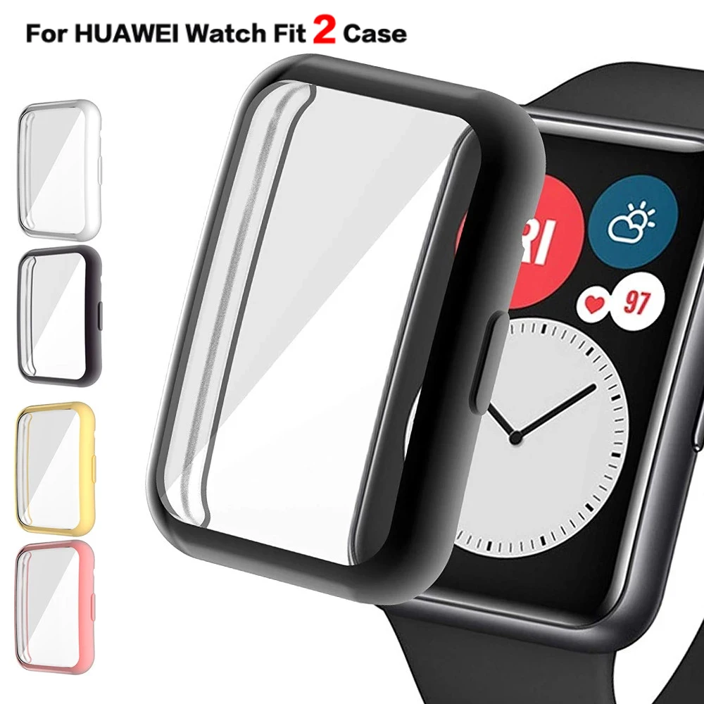 

Plated Cover For Huawei Watch fit/fit 2 Case Smartwatch Accessories TPU Bumper All-Around Screen Protector Huawei fit2 watchcase