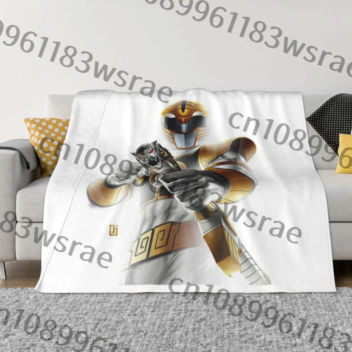 Футболка White Ranger Белый рейнджер Ультрамягкое одеяло из микрофлиса