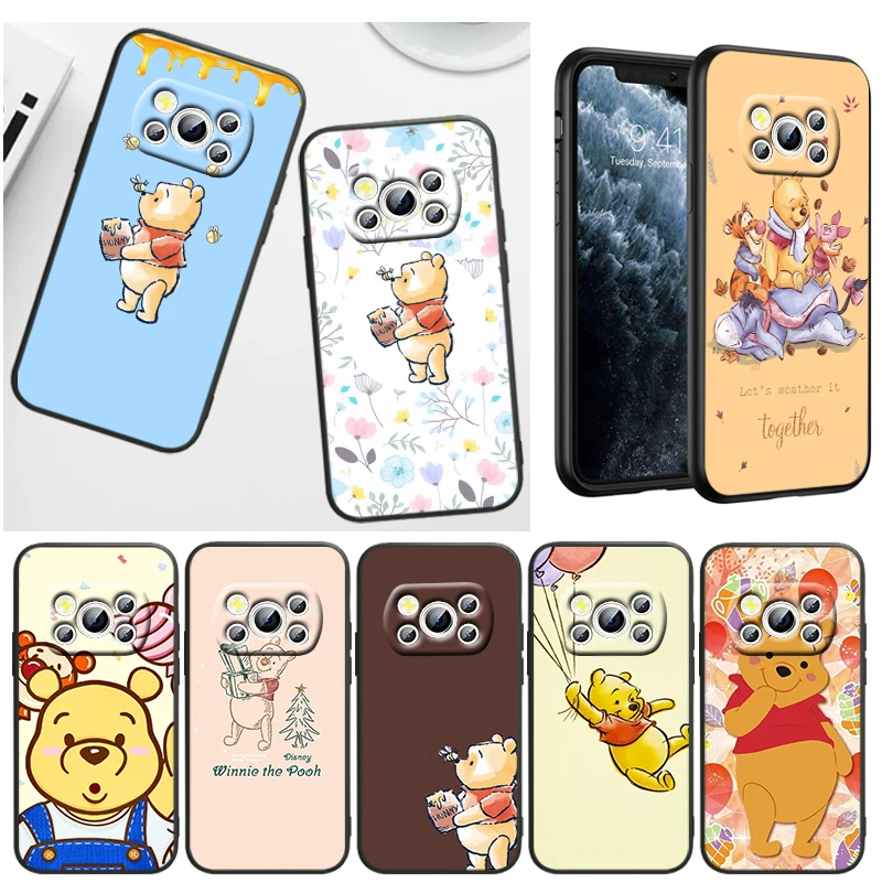 

Winnie Pooh Disney Cute For Xiaomi Poco M4 X4 GT X3 F3 GT M3 C3 NFC M2 F2 X2 F1 Pro Mi Mix3 Silicone Black Phone Case