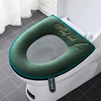 universal toilet seat cover winter warm soft wc mat bathroom washable removable zipper with flip lidhandle waterproof household