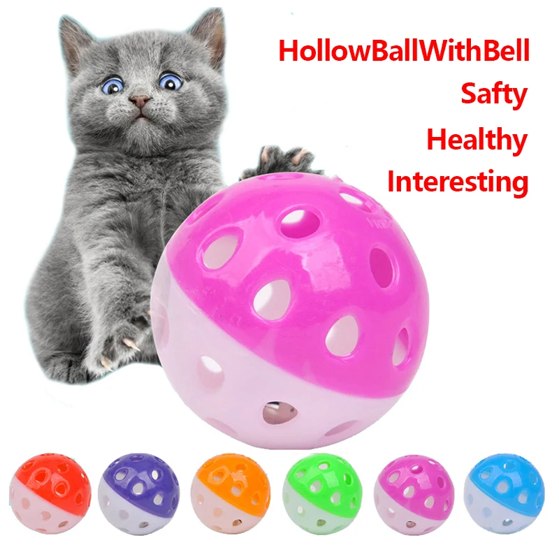 

Cat Toys Ball with Bell Ring Playing Chew Rattle Scratch Plastic Ball Interactive Cat Training Toys Pet Accessories Cat Supplies