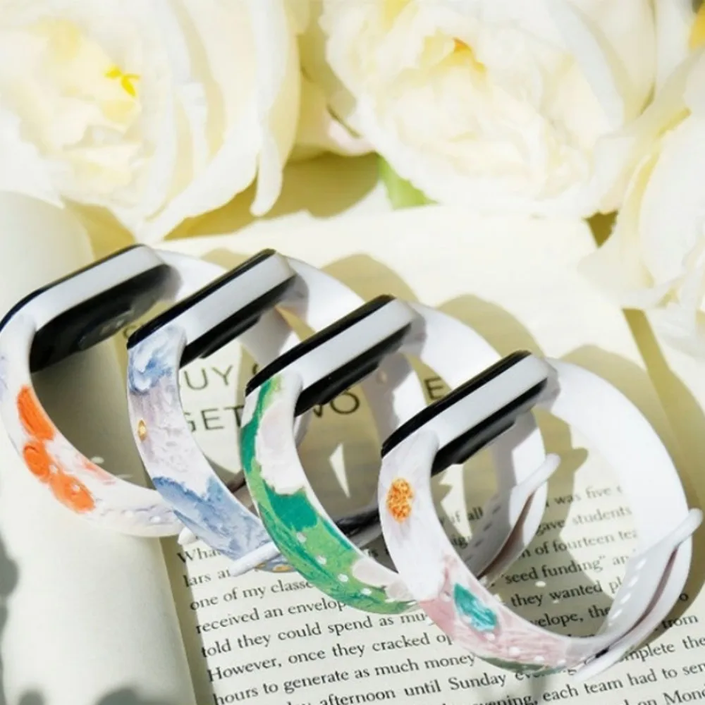 Print Drawing Pattern Style Silicone Sport Strap For Xiaomi Mi Band 7 6 5 Wristband Replacement watchband miband 7 bracelet