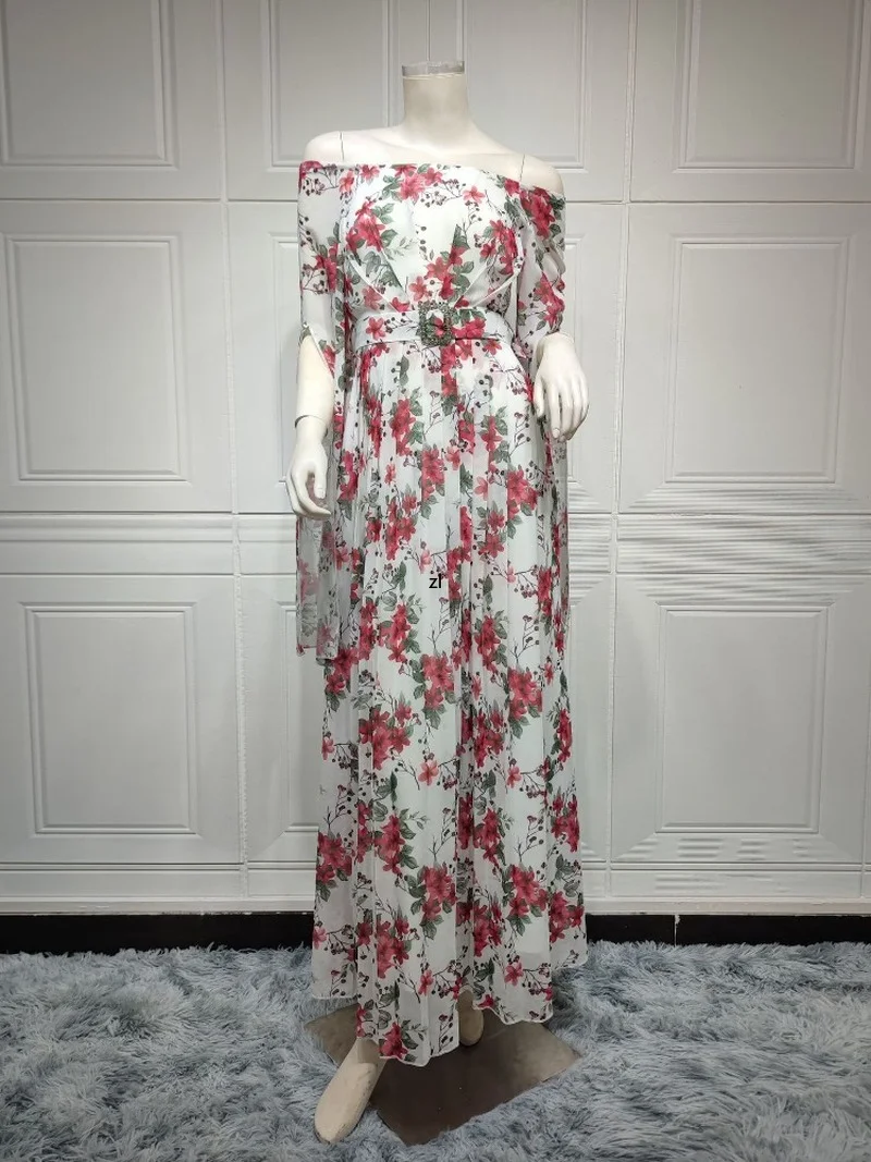 Morocco Muslim Dress Abaya Women Kaftans Evening Dresses Woman Dubai Turkey Islam Party Floral Long Dress Robe Longue Vestido