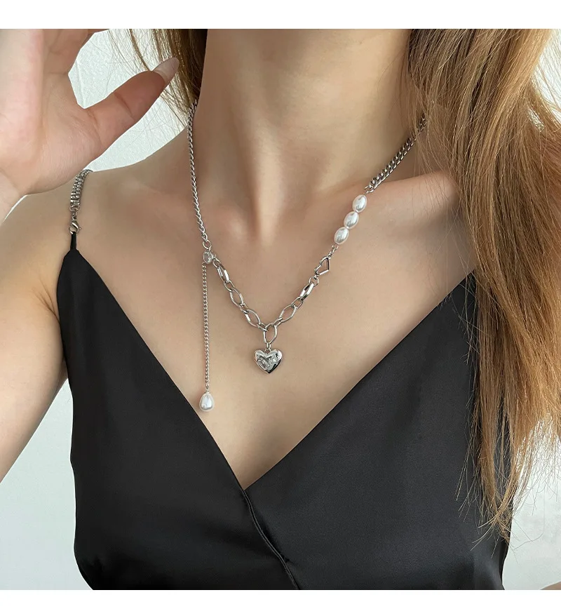 

Ожерелье из титановой стали с жемчужной кисточкой, милый кулон для малышей, цепочка на ключицу премиум-класса