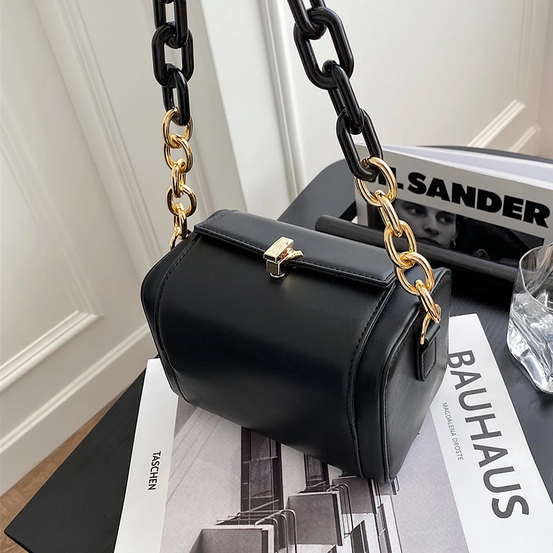 

Women Chain Brand Designer PU Leather Crossbody Bags For Women 2022 Simple Style Shoulder Bag Lady Luxury Small Handbags