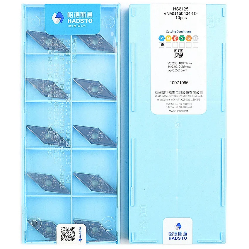 VNMG160404-GF HS8125 VNMG160404 VNMG331 HADSTO CNC carbide inserts Turning For Steel 10pcs/box