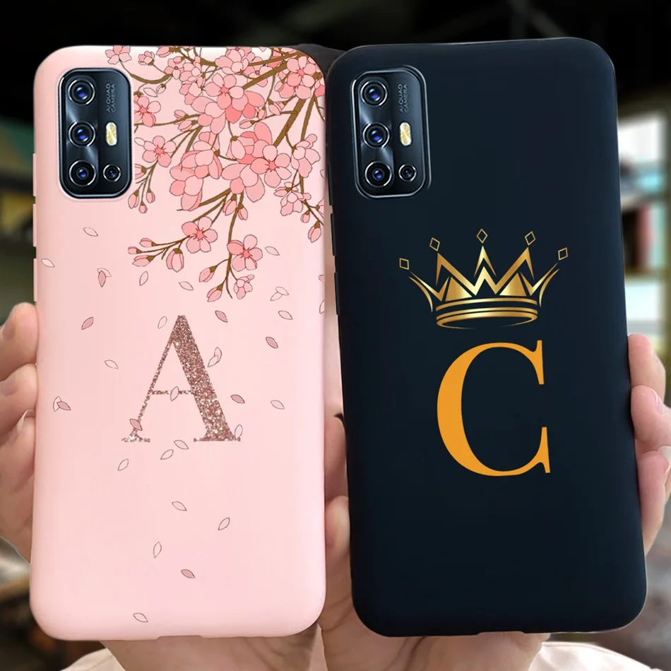 Модная Корона, оригинальная буква, фотоэлемент для Vivo V17 V 17 Pro 17 Pro, цветок, розовый Силиконовый мягкий чехол, фотоэлемент для Vivo V17 (Россия) V17 Neo
