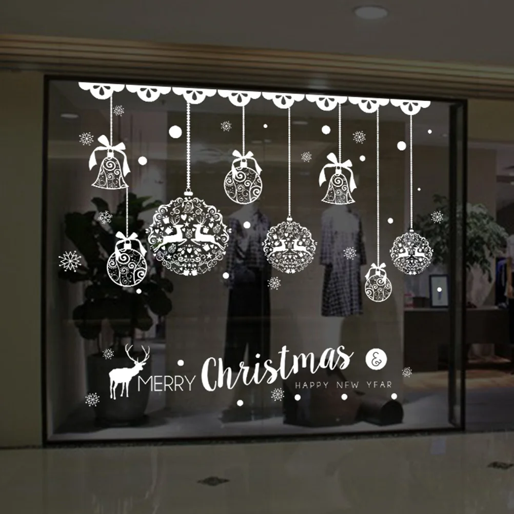 

Christmas Wall Sticker Window Clings Removable Stickers Snowflake Door Pvc Decal