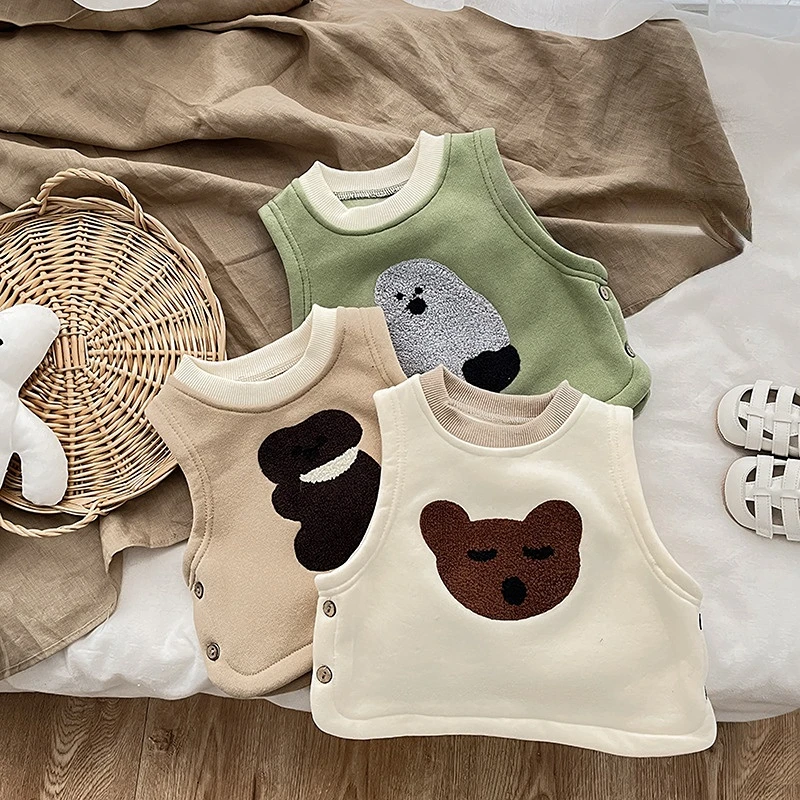 

2023 Children Vest Kids Outerwear Spring Autumn Cartoon Sleeveless Jackets Children's Vest for Boy Girl Baby Kids Vest
