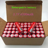 brc18650 rechargeable 3 7v li ion lithium battery 4200mah batteries for laser pen led headlight flashlight