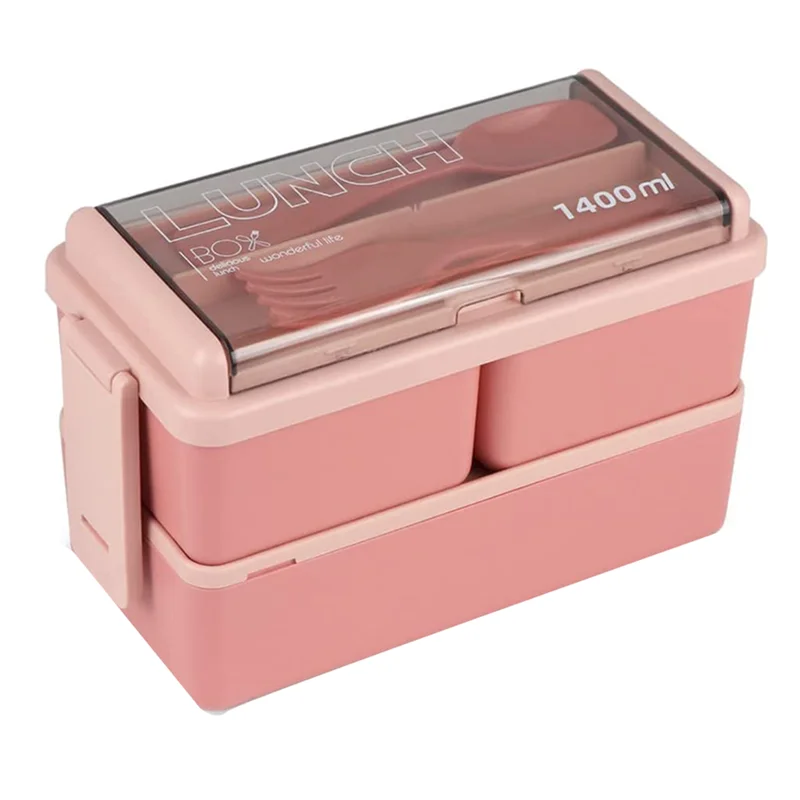 

Bento Box Kit 47,35 OZ Bento Box Ланч-бокс для взрослых 3 с отделениями бенто контейнер для еды контейнеры для еды для взрослых розовые