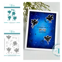 2022 summer tiny fairy silhouettes cutting dies clear stamps seal diy greeting cards scrapbooking paper decor embossing molds