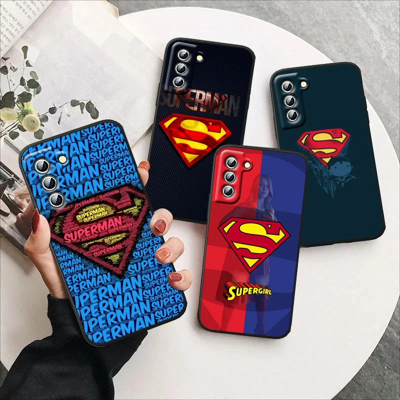 

Superhero Superman For Samsung Galaxy S23 S22 S21 S20 S10 S9 Ultra Plus Pro 4G 5G silicone Soft Black Phone Case