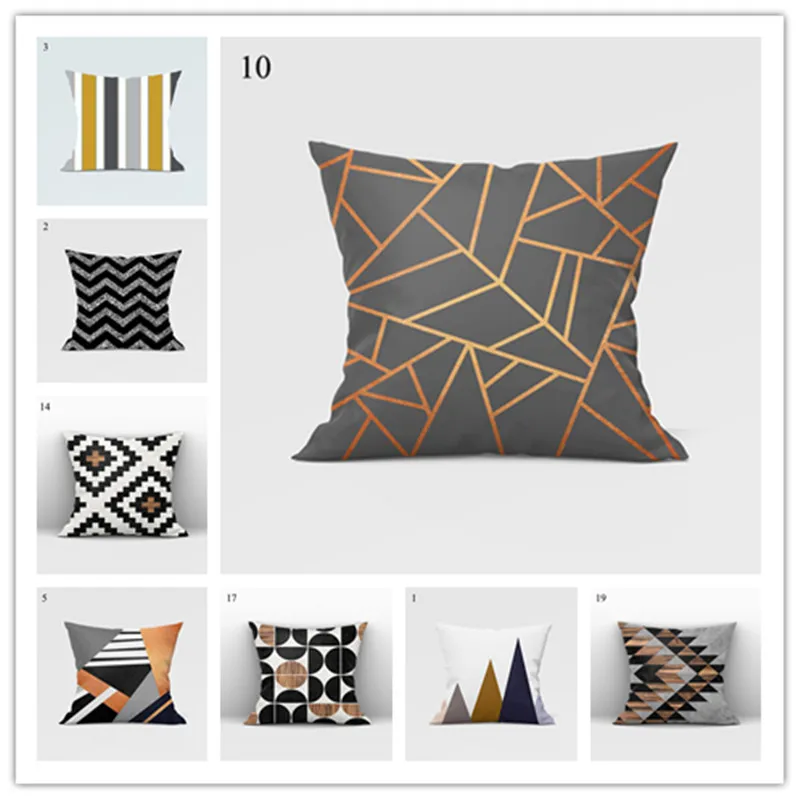 

Geometric Print Cushion Cover Sofa Office Decor Rainbow Pillow Cover Home Decor