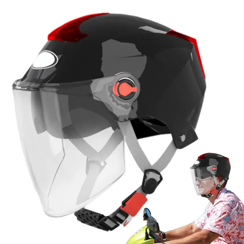 

Open Face Motorcycle Helmets 3/4 Half Tinted Visor Quick Release Sun Visor Adult Dirt Bike Helmets For Riding Outdoor Cycling