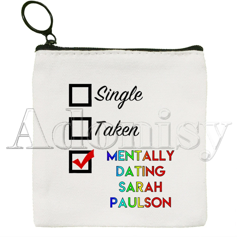 Sarah Paulson Simple Canvas Coin Purse Cute Cartoon Key Case Bag Lady Bag Coin Storage Bag
