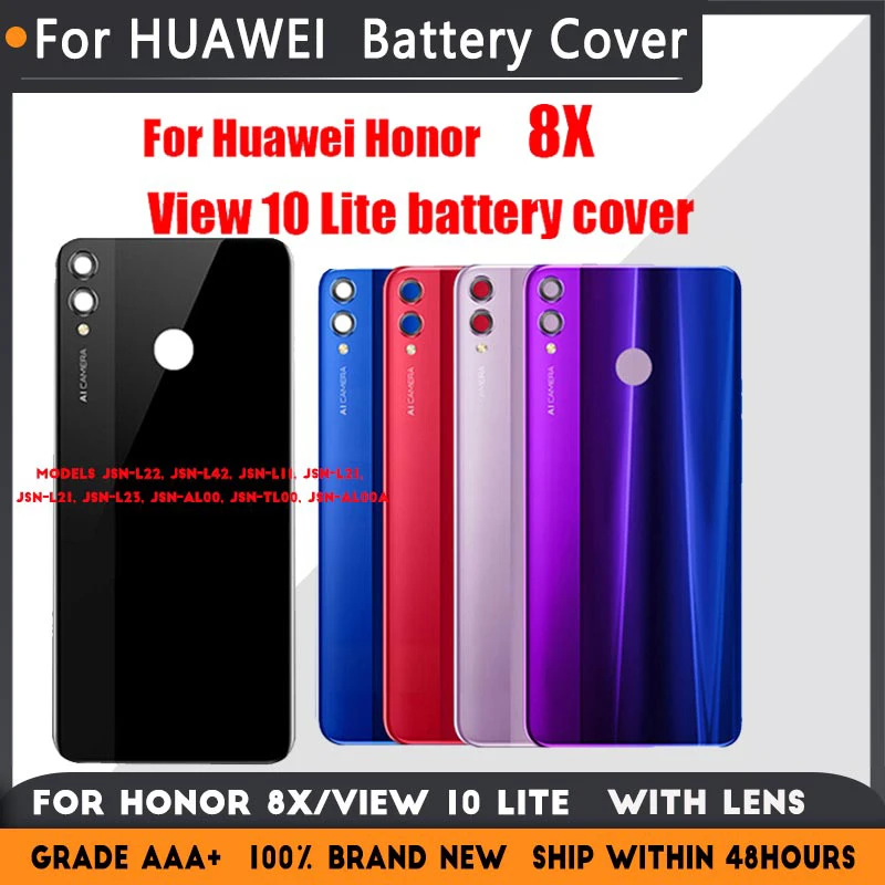 

Back Cover For HUAWEI Honor 8X JSN-L22 L42 L11 L21 L21 L23, View 10 Lite Battery Cover Housing Rear Back Glass Replacement