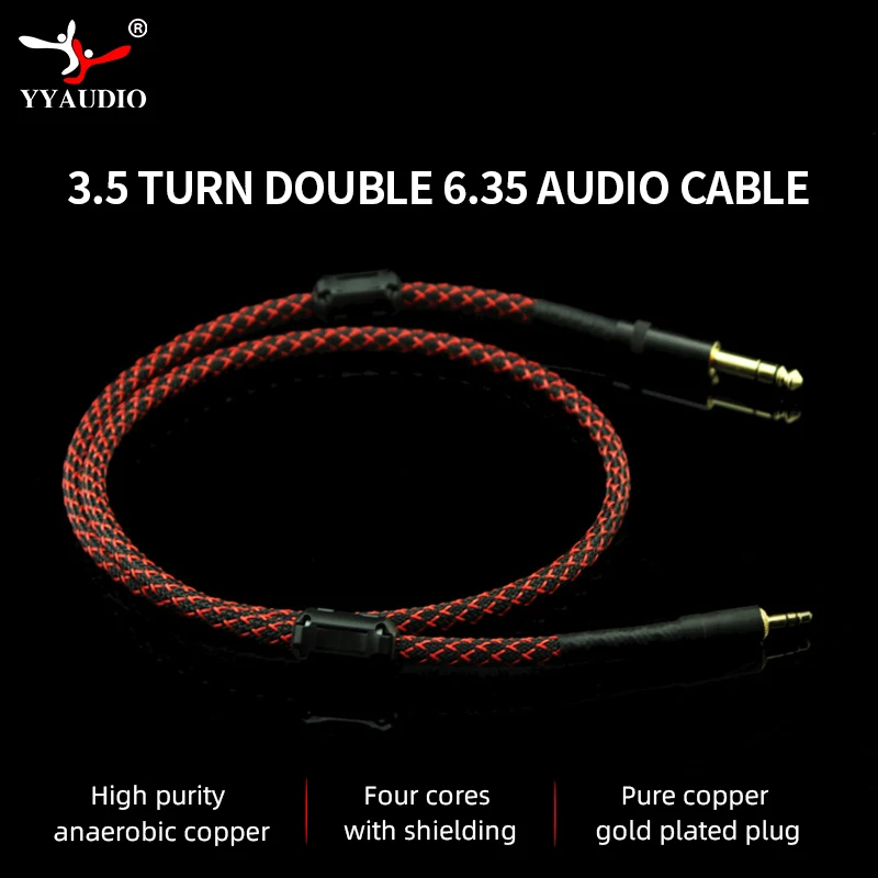

YYAUDIO Jack 3.5mm to 6.35mm Adapter Audio Cable for Mixer Amplifier Speaker Gold Plated 6.5mm 3.5 Jack Male Aux Audio Cable