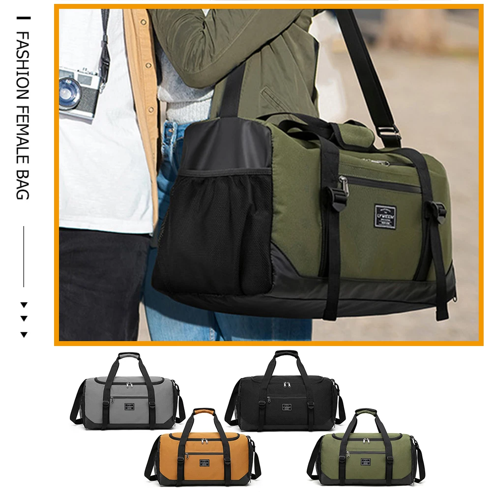 

Travel Bag Large Capacity Dry Wet Separation Bags Multi-Pockets Lightweight with Shoe Compartment for Swimming Hiking Camping