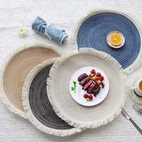 round woven nordic style non slip placemats coasters thermos table mats home decoration tableware kitchen accessories