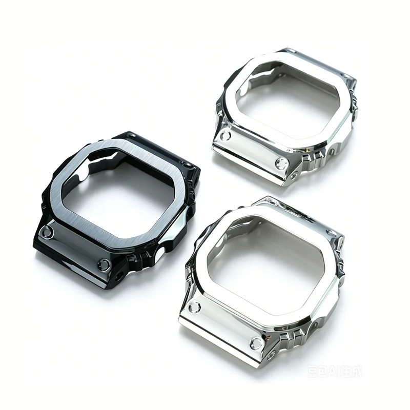 Модифицированный корпус для часов из нержавеющей стали для Casio G-SHOCK Square GW-BX5600 Series, металлический безель, аксессуары с инструментами, черныйсеребристый (art.: 3920db2eb8aed) - 3920db2eb8aed
