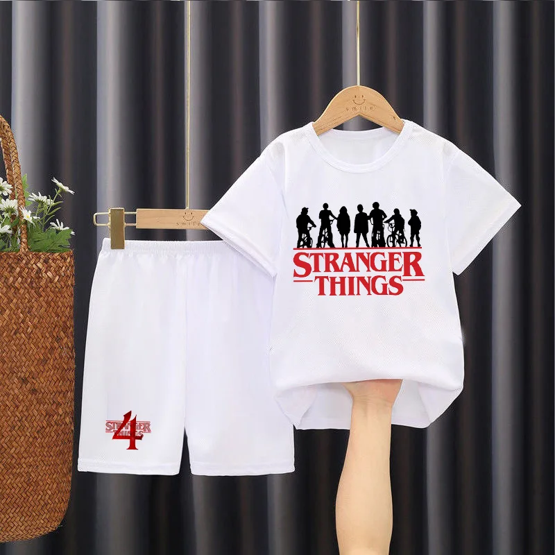 

stranger things 4 camiseta kids baby Tshirt Summer Short Sleeve T-shirts unisex tops tees Costume Stranger Things shirt disfraz