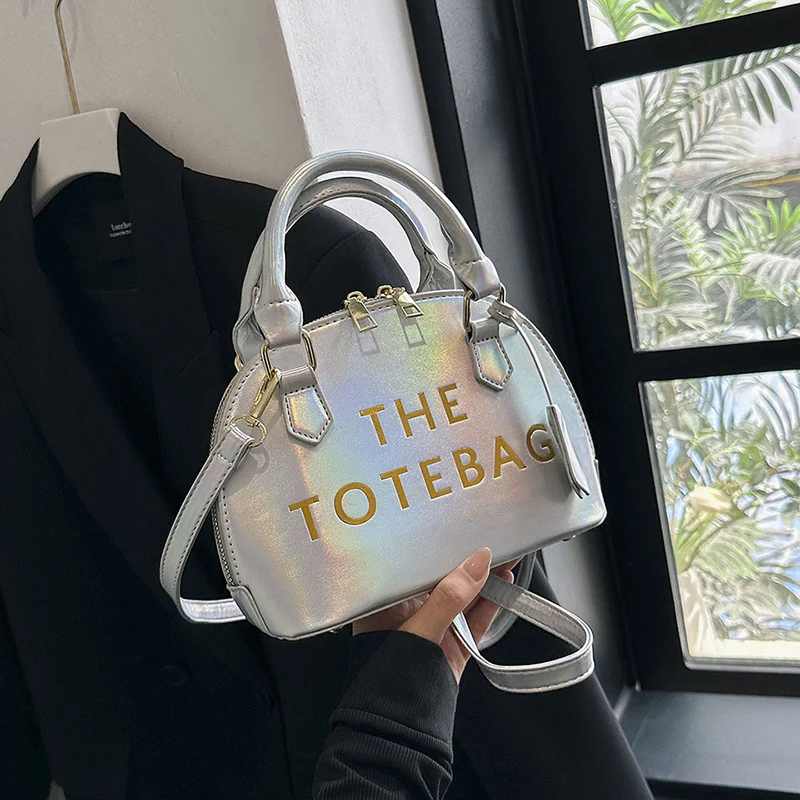 Patent Leather Handbags for Women 2023 New Letter Fashion Shell Bag Party Trend High Quality Luxury Designer Shoulder Bag Ladies