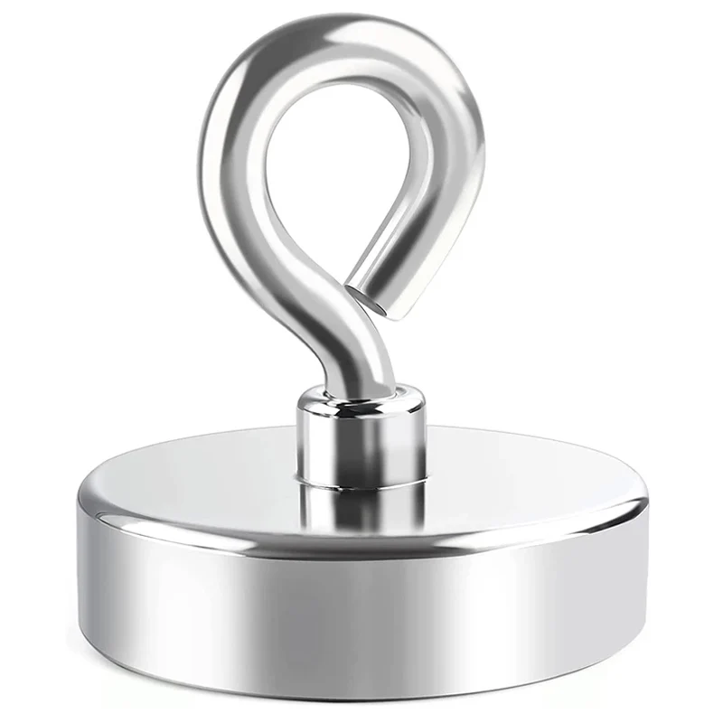 Сильный магнитный крючок Неодимовый магнит Спасательный магнит для глубоководной рыбалки с кольцом Круглый мощный поисковик.