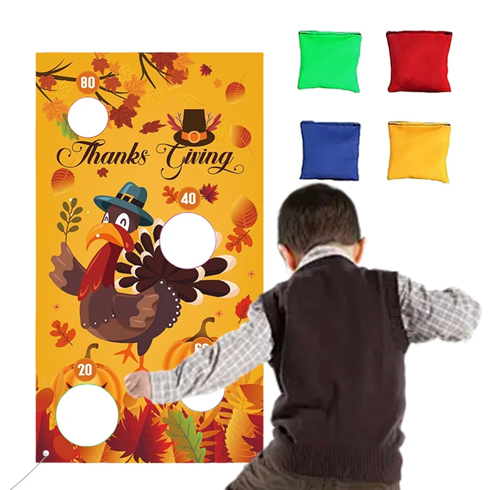Игровой набор погремушек на День Благодарения игра-брос баннер 29x54 дюйма игровой