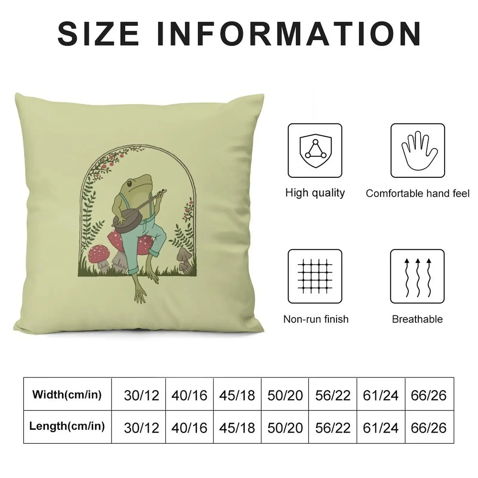 Наволочка с принтом &quotЭстетическая лягушка Cottagecore&quot