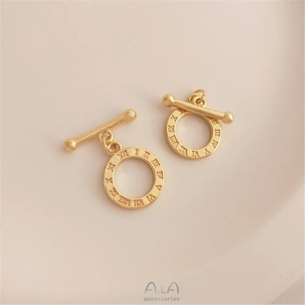 

14K gold color Roman digital clock ring OT buckle diy bracelet necklace end buckle accessories