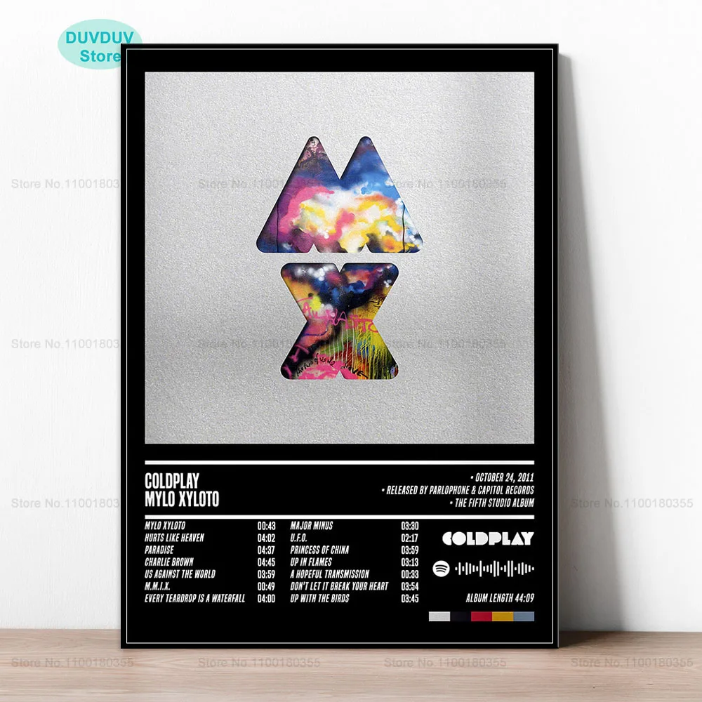 Холодная игра Рэппер Певец Звезда Mylo Xyloto Музыкальный альбом Обложка Настенное искусство Плакат Печать на холсте для декора комнаты дома.