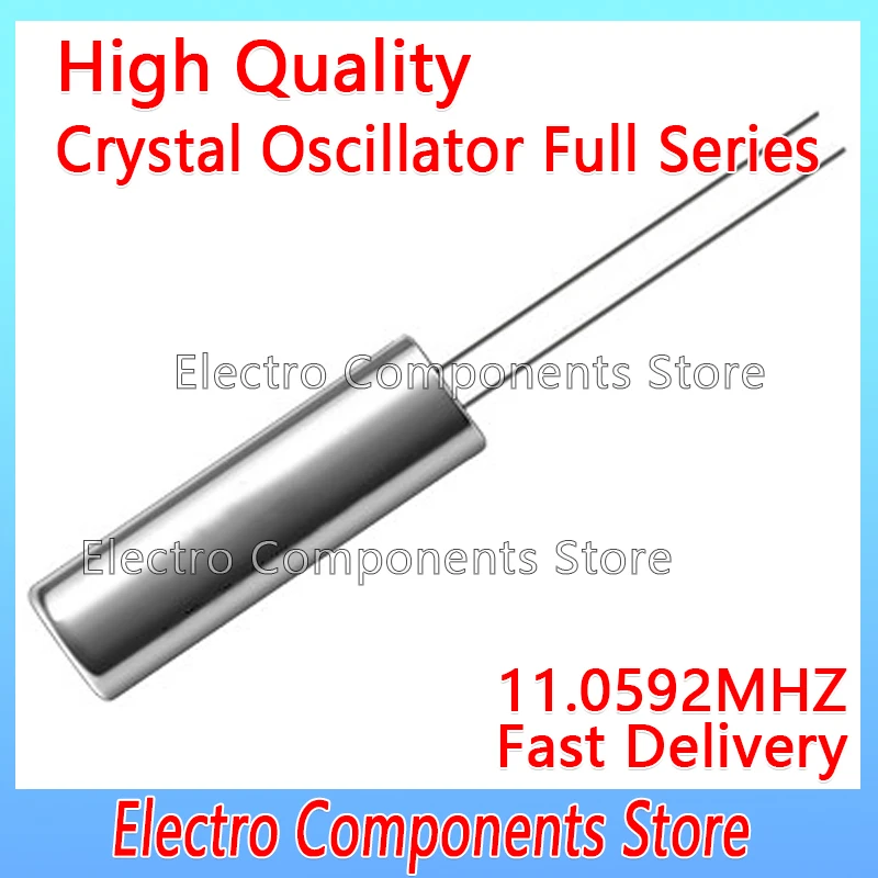 

10PCS/Lot 2Pin 3080 11.0592M Quartz Crystal Resonator 3×8 2P 11.0592MHZ 3*8 Passive Cylindrical Crystal Oscillator 3*8mm
